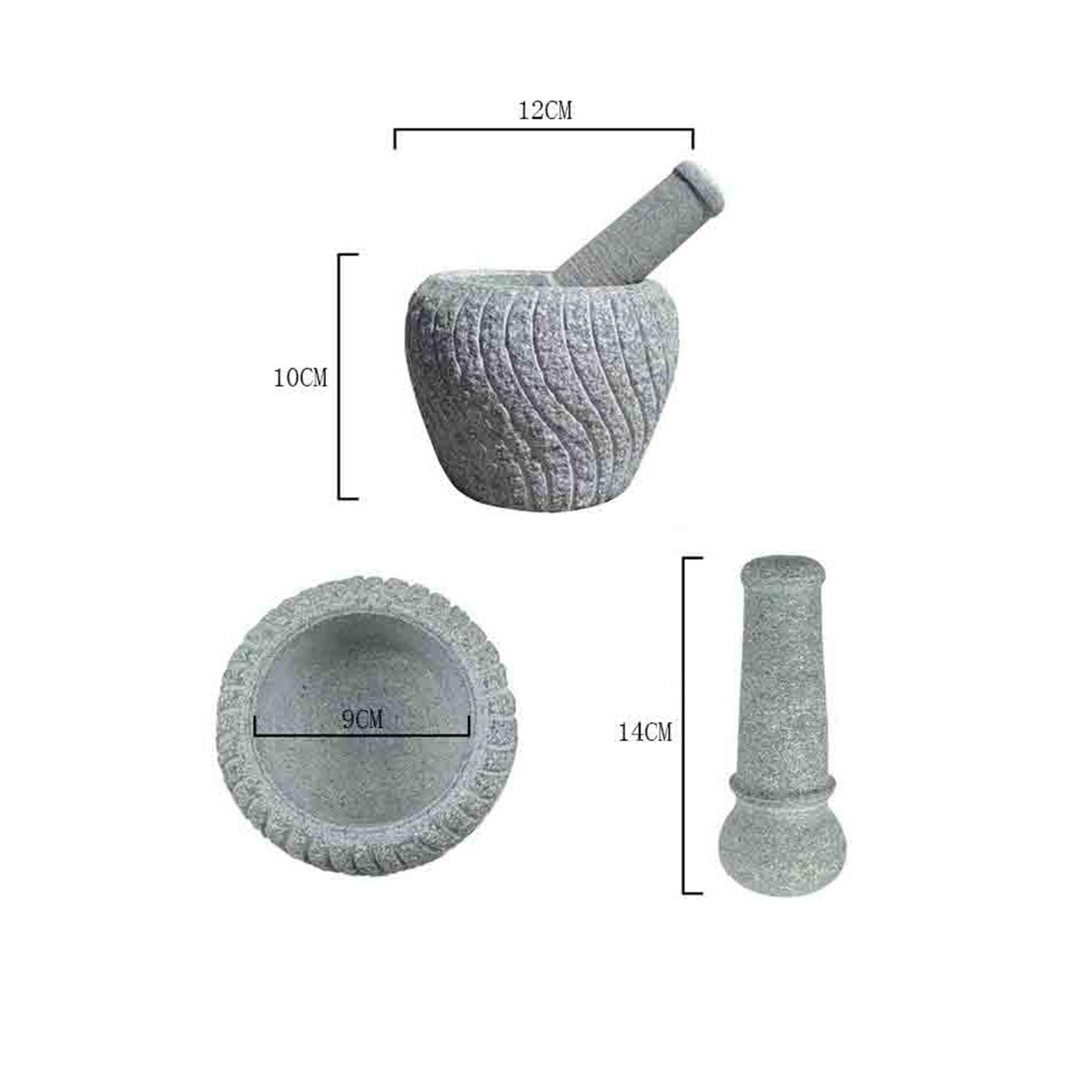 Práctico Molinillo de especias granito resistente, mortero y retro, sin pulir