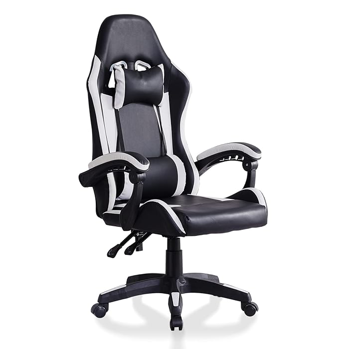 Buy PU Leather Gaming Chair with Tilting Adjustment, Lumbar Support