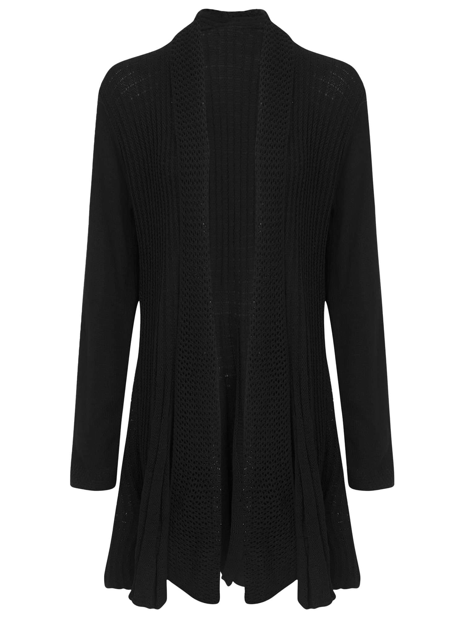 Shelikes Women's Charcoal Knitted Cardigan Long Full Sleeve Knitwear Cardigans Classic Solid Sweater Jacket Coat