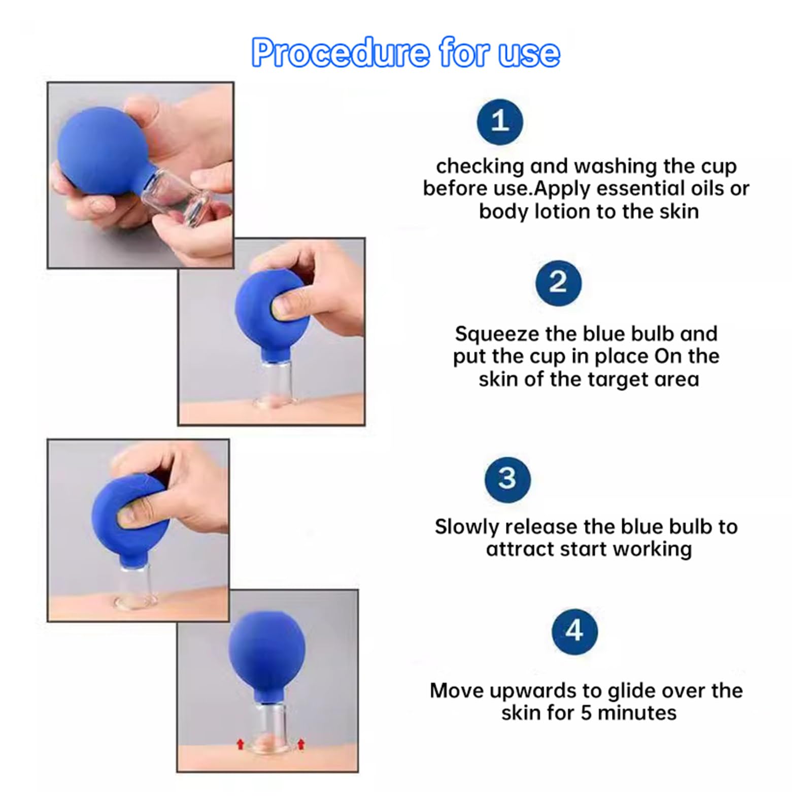 Cupping Set,4 Stück Kunststoff Schröpfgläser mit Saugball, Facial Cupping Set Schröpfen mit starker Saugleistung Massage Hautpflege Werkzeug für jede Körperstelle Schröpfset Kleines Gesicht Schröpfge