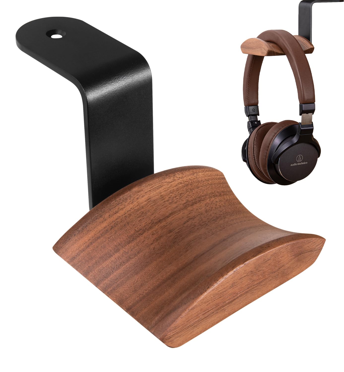 Navaris Supporto Porta Cuffie in Legno Noce