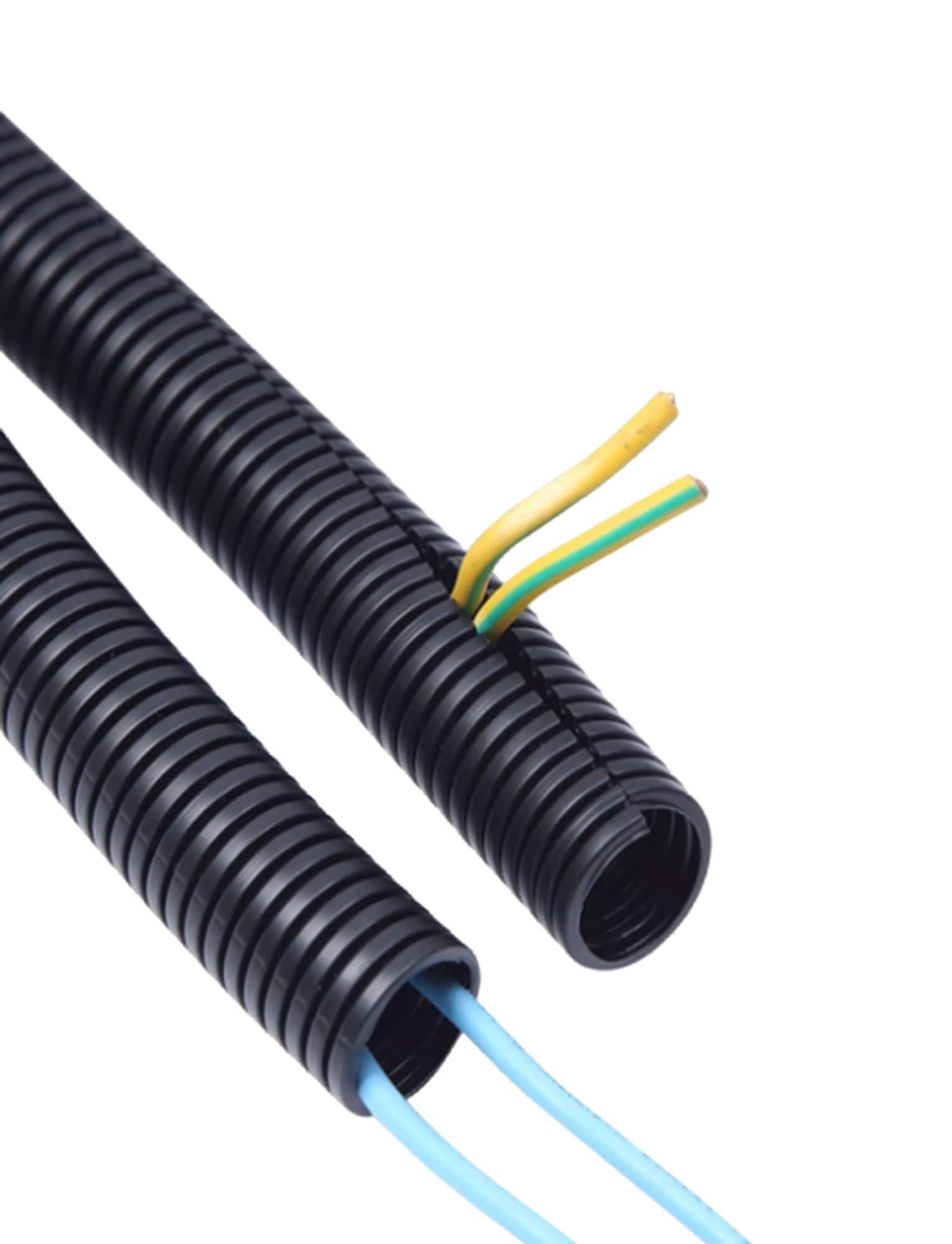 Telaio for cavi da 16,4 piedi 0,22~1,88 pollici, condotto for cavi con telaio a cavi divisi, tubo di protezione for cavi - Nero(Open mouth,23mm/0.91in)
