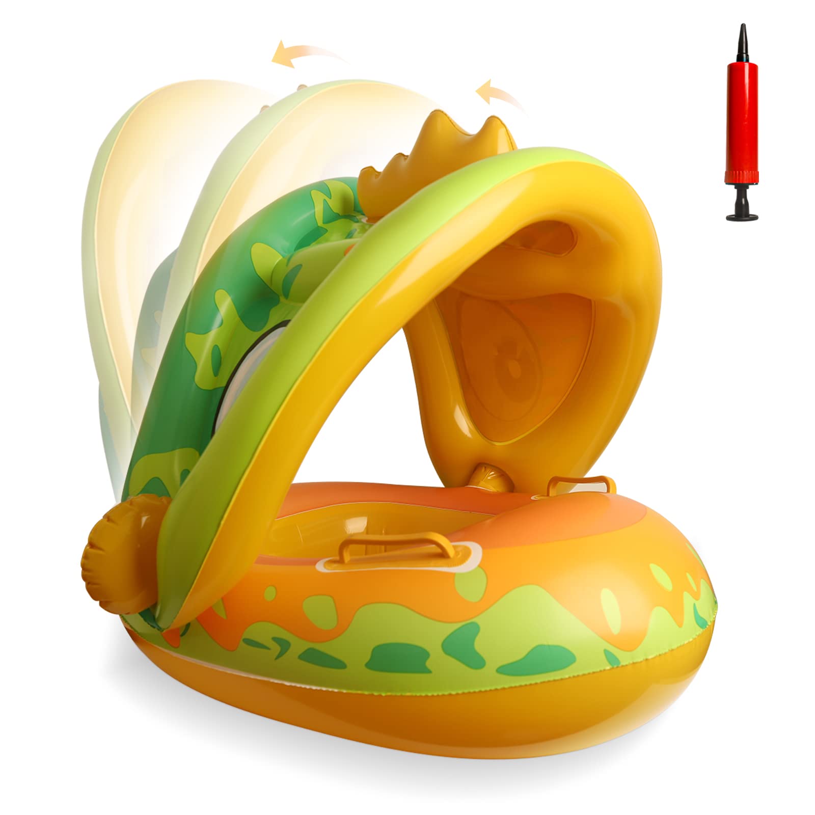 Flotador Bebe, Anillo de Natación para Bebé, Flotador para Bebé con Asiento, Flotador Anillo de Natación de Entrenamiento para Bebés, con Sombrilla