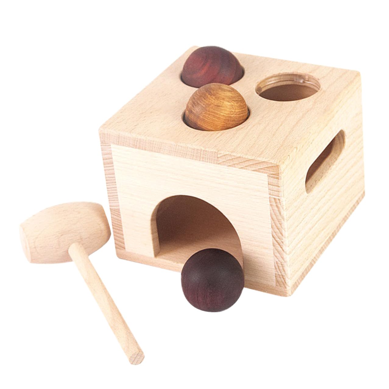 Giocattolo Educativo in Legno Scatola Palline da Battere per Bambini, Migliora Coordinazione Mano-Occhio, Set per Gioco Interattivo e Apprendimento