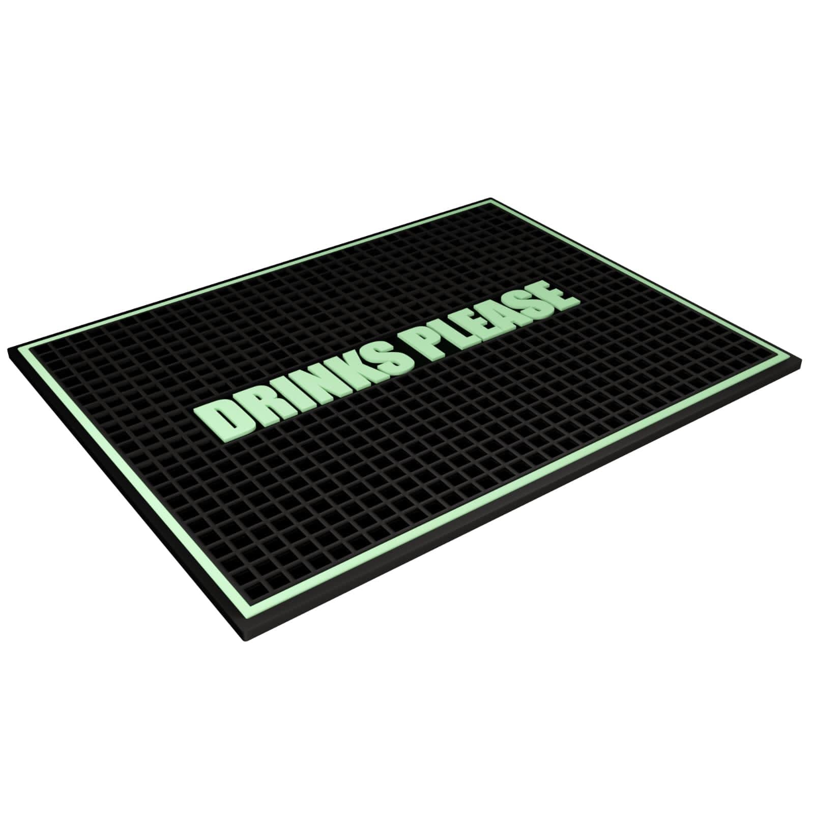 Ultra Premium Quality Bar Mat Non-Toxic Non -Slip Stylish Glows in Dark Rubber Bar Mat for Restaurants Kitchen Coffee Bar Organizer for Counter Tops Dish Drying Bartender Accessori