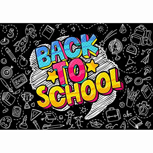 Fotohintergrund, 2 x 1,5 m, Schulanfang für den ersten Tag des Kindergartens, Graffiti-Zeichentricktafel, Kreide, Baby, Kinder, Kuchen,