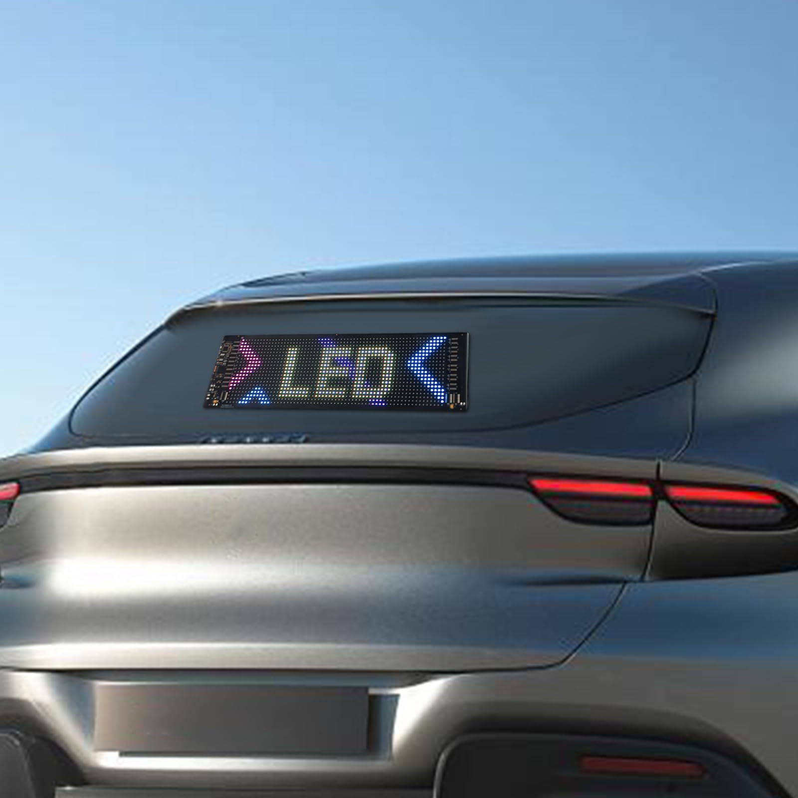 Pantalla LED flexible para restaurante, tienda, pantalla publicitaria con control inteligente de aplicación, letrero luminoso personalizado, cartel luminoso para coche, camión, texto, graffiti (59,5 x