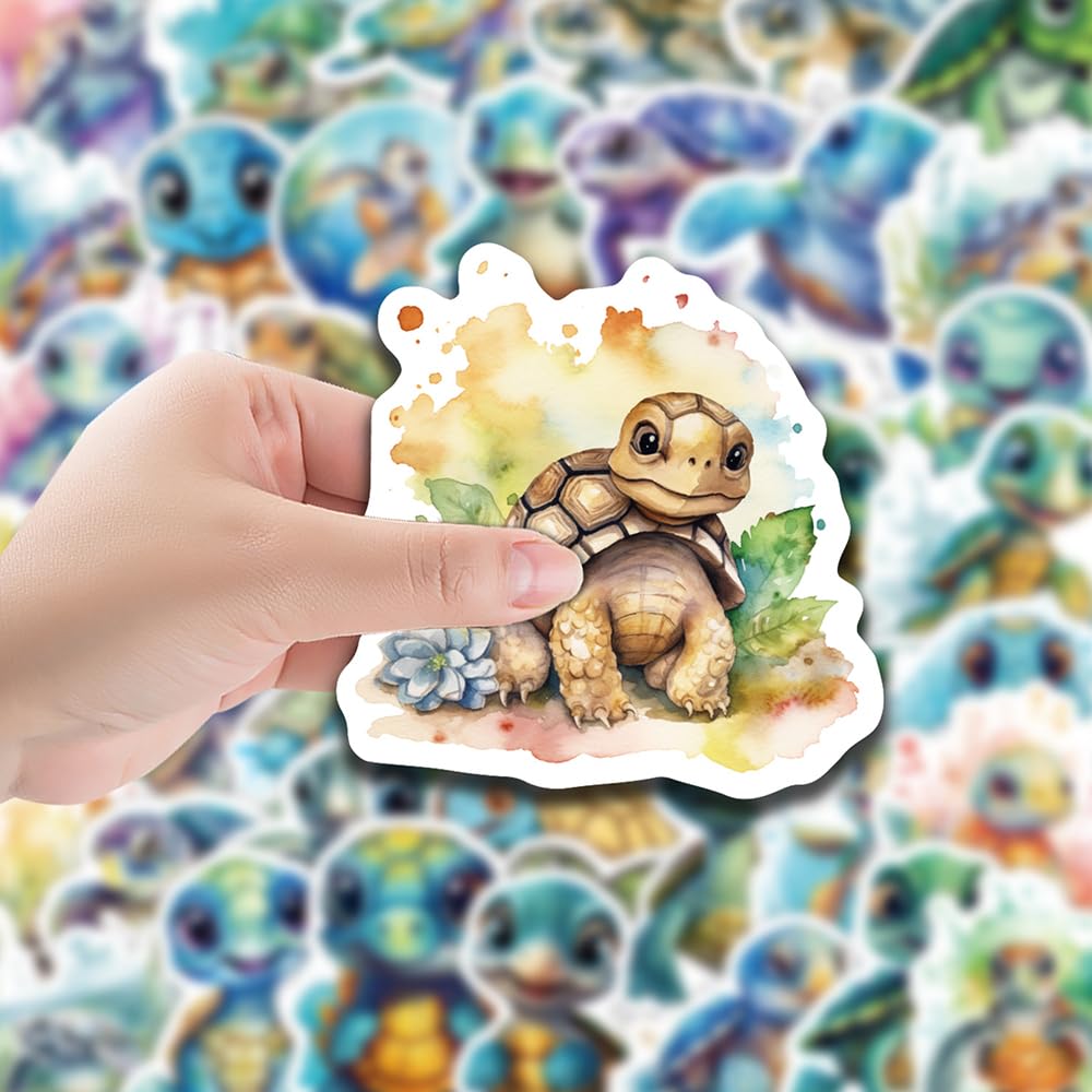 Cute Sea Turtle Vinyl Stickers, 50 PCS Waterproof Cartoon Animal Decals for Laptops Scrapbooking, Journals, Notebooks - Image 3