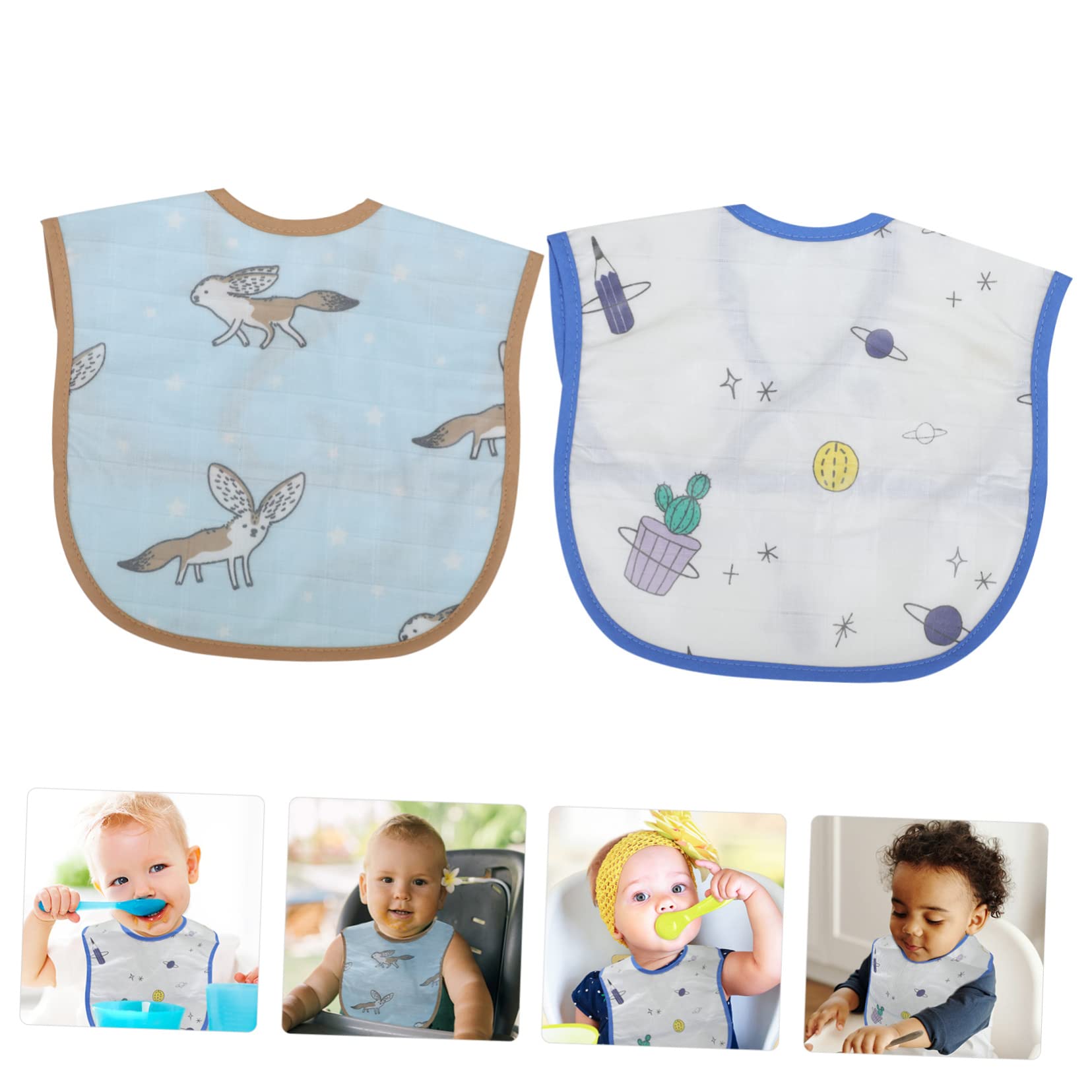 YARNOW Bavoir Imperméable Coton Lot De Serviettes Saliva Pour Bavoirs Confortables Et Ajustables Pour Repas Protection Taches Et Salissures