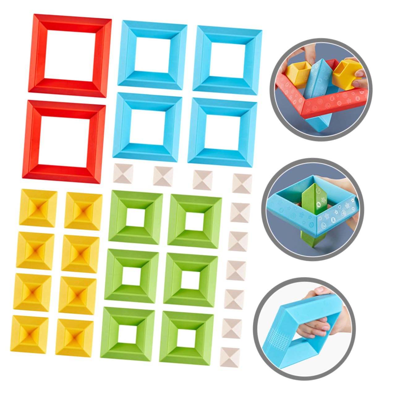 BESTonZON 30 Piezas Bloques Apilables para Años Juguetes Educativos de Construcción Coloridos y Seguros para Desarrollo Infantil