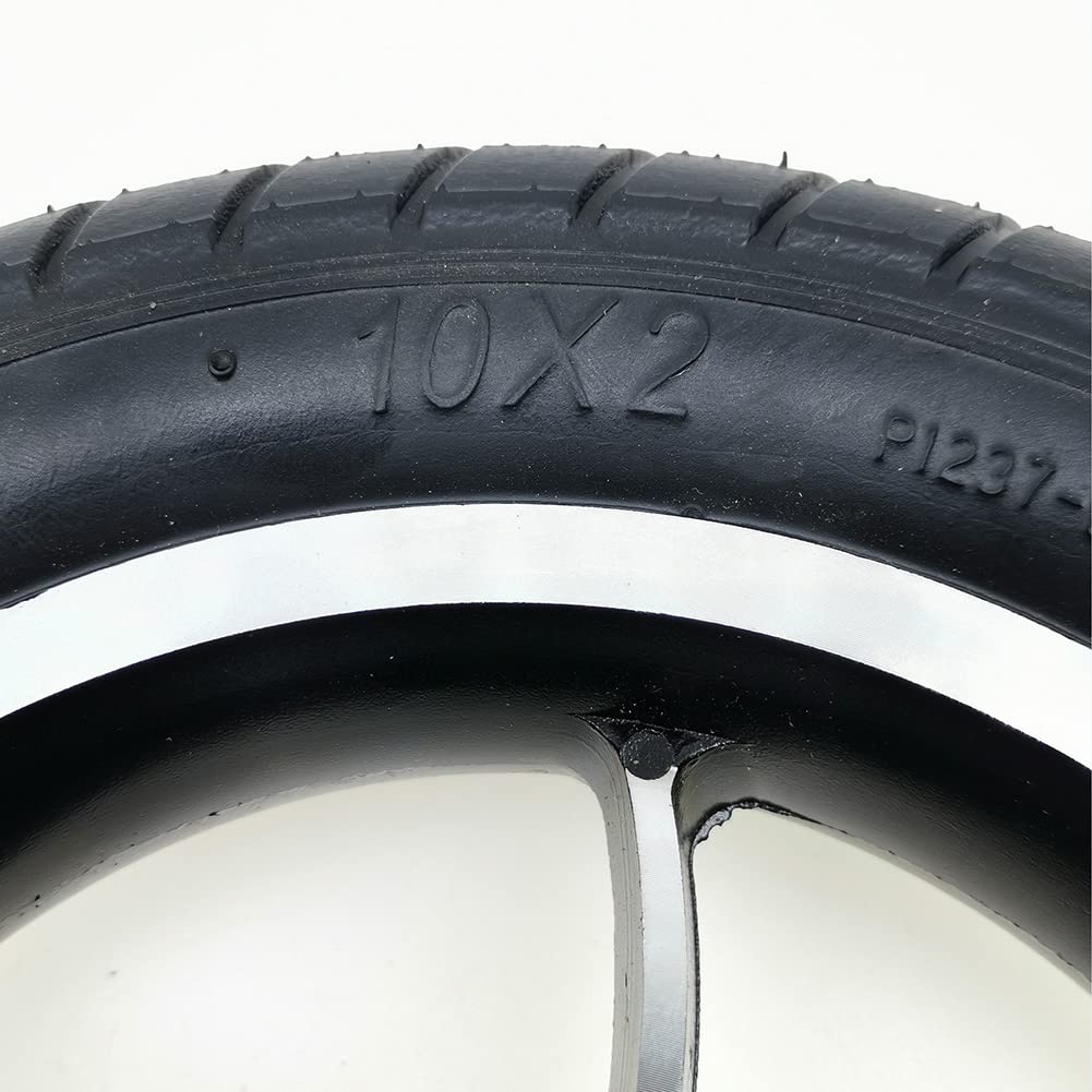 2 Kawałki Nadmuchiwane Tylne Koła Wózka Inwalidzkiego,Antypoślizgowe Gumowe Koła Wymiana Kółko,do Wielu Standardowych Wózków Inwalidzkich(Kolor: Czarny, Rozmiar: 10 cali)