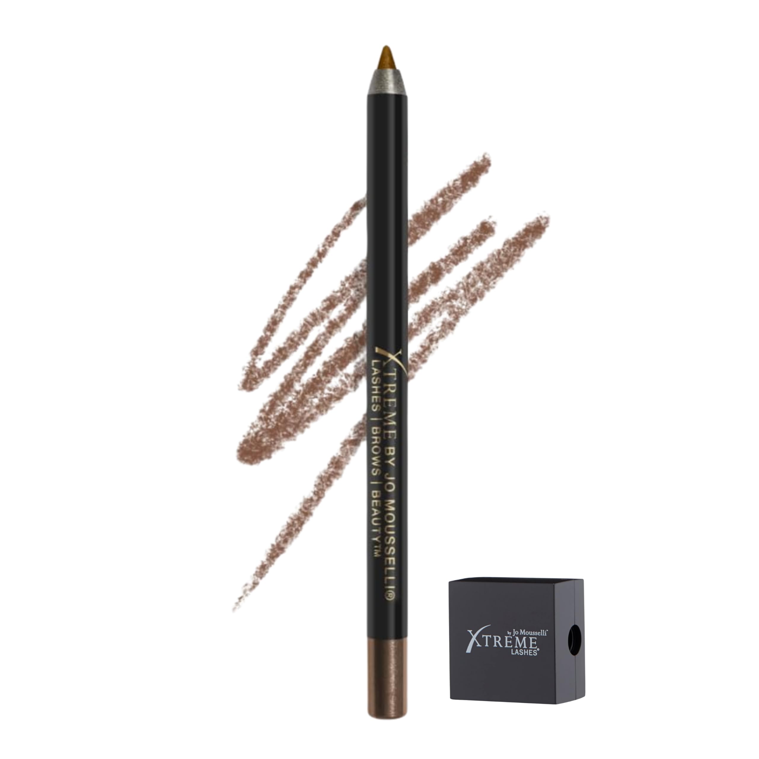 Xtreme Lashes GlideLiner Long Lasting Eye Pencil with Sharpener, Cognac, 0.04 Oz, Waterproof Makeup, Gel Formula, Blendable, Smudge, Fade, & Sweat