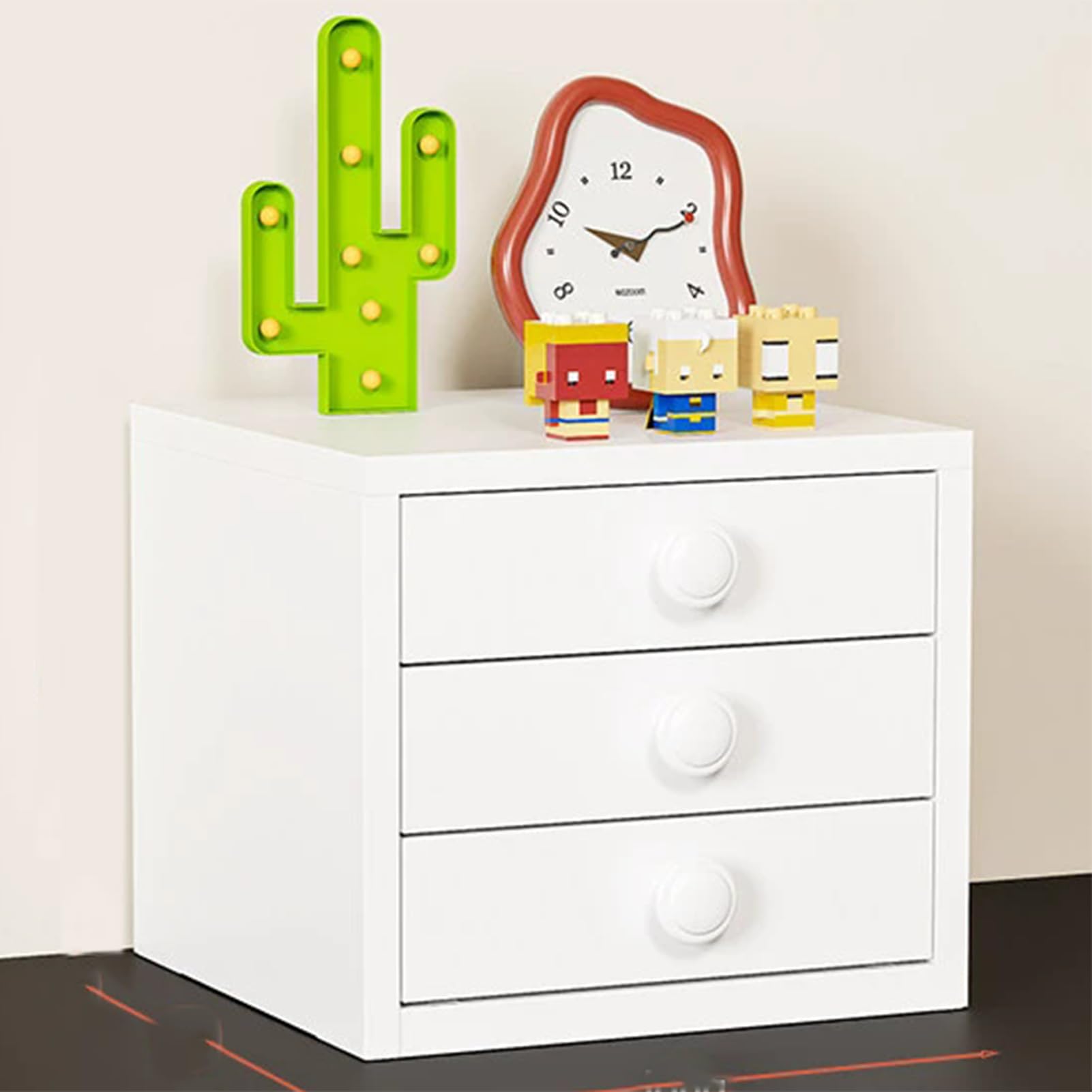 GUODDM Metal Tabletop Supplies Organizer With Drawers, Including Perforated Board，Storage Box With Handles, Desk Sundries Cosmetics Multi-layer Simple Cabinet Chest For Organization(White)