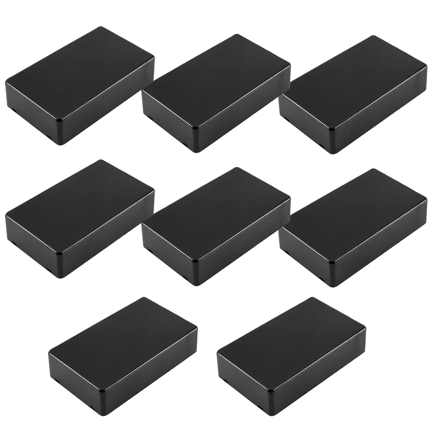 Scatola di giunzione, 8 pezzi, scatola di giunzione impermeabile, colore nero, elettronica, in plastica, 100 x 60 x 25 mm (nero), per scatola di derivazione di corrente fai da te