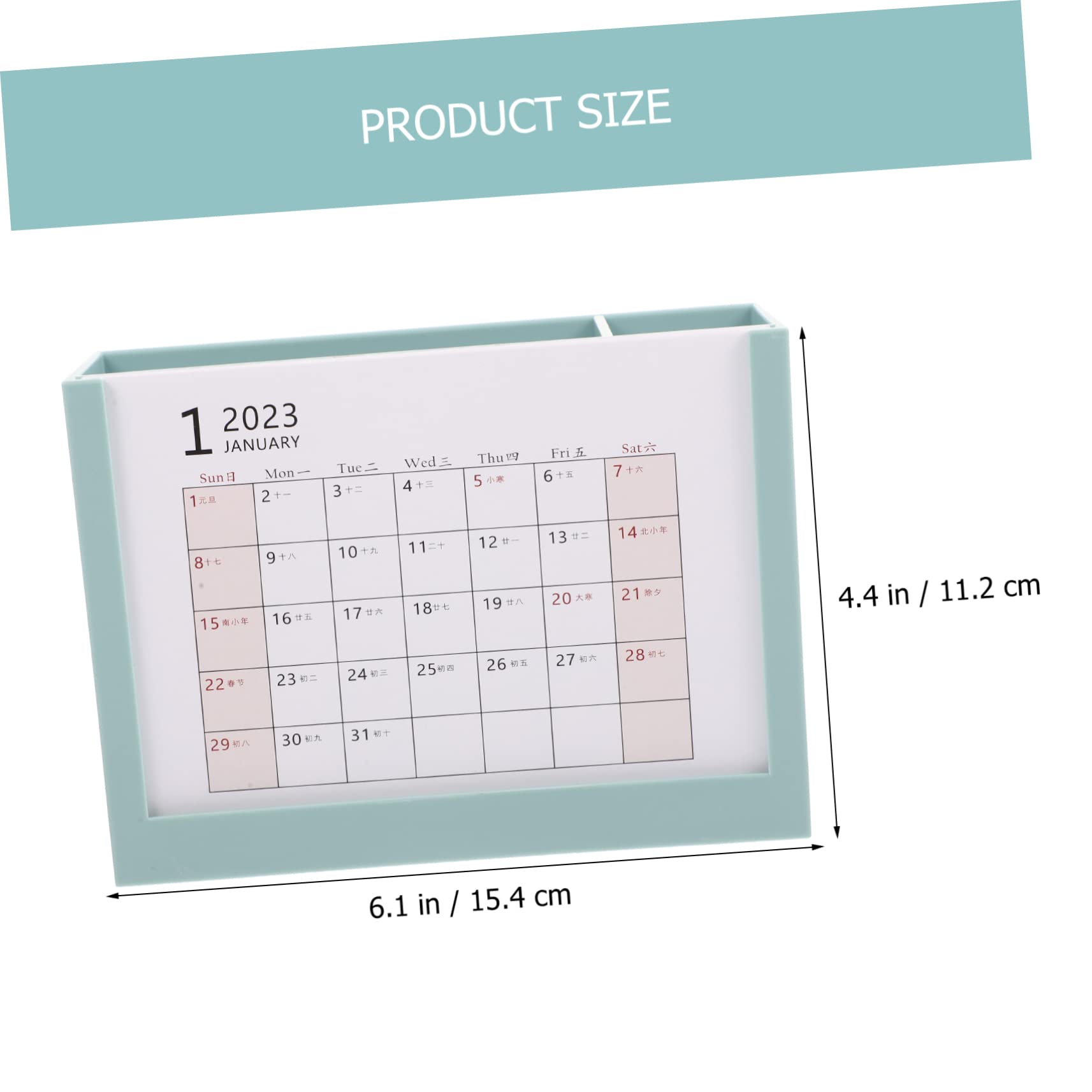 Lurrose 4 Stück 2023 2023 Stifthalter-Tischkalender Schreibtisch-Container die Büro-Schreibtisch-Dekoration storage boxes aufbwahrungs-box kalender einfacher Tischkalender p.s