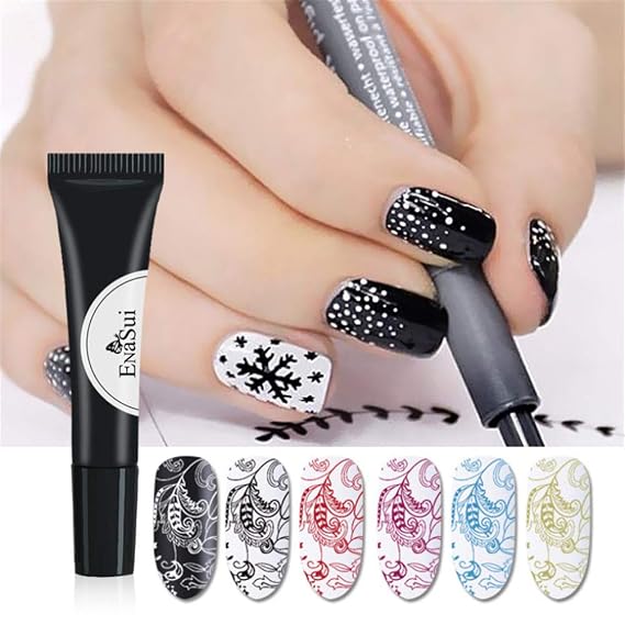 3pcs Nail Stamping Gel Polish Set Stamp Paint UV Gel Nail Polish Kit for Stamping Plates Print Gel Lacquer kit with Laser Nail Stamper (01)