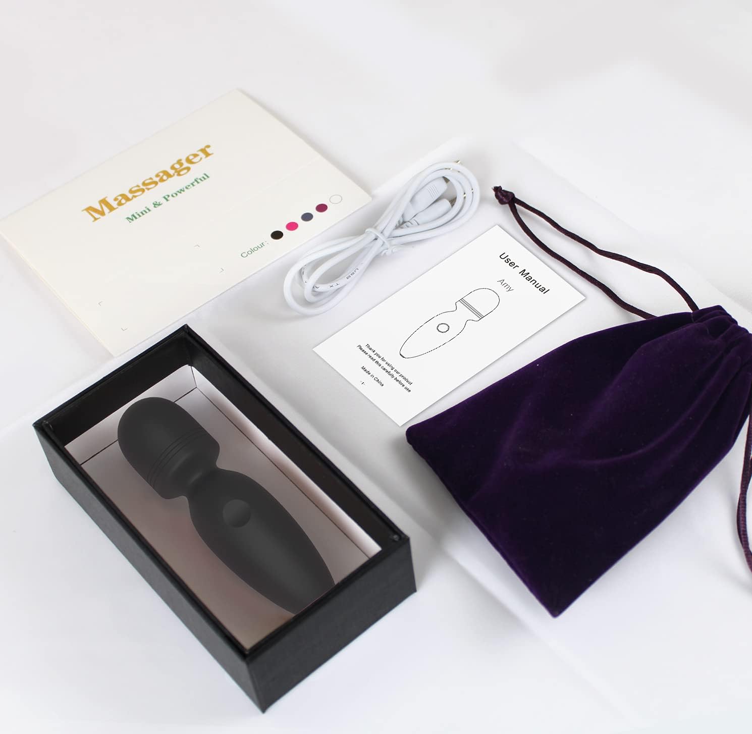 USB Rechargeable Mini AV Wand Massager Quiet Powerful Silicone Sex Toy for Women