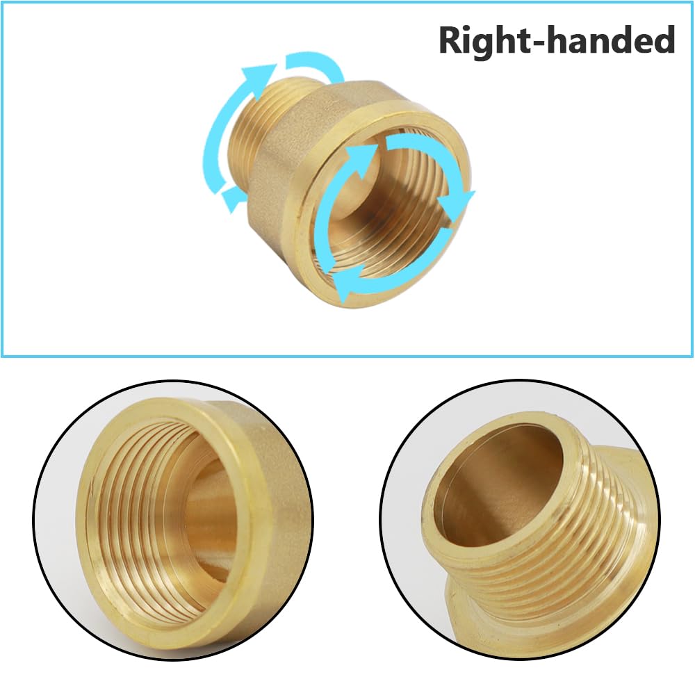 Adaptateur Gaz 1/2" Femelle Vers 1/4" Mâle, Filetage Gaz GPL, Adaptateurs Droite Vers Gauche, Connecteur Universel Avec Joint En Caoutchouc, Raccord Tuyau Laiton Pour Réchaud De Camping Cuisinière GPL