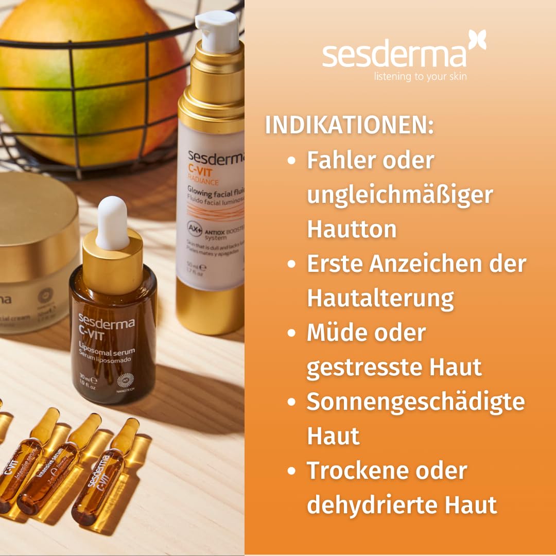 SESDERMA C-VIT Liposomales Serum 30 ml Mit Vitamin C Für Das Gesicht | Antioxidative Pflege für einen strahlenden, ebenmäßigen Teint