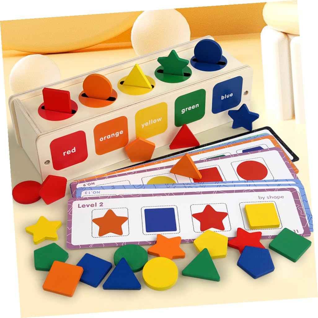 GARVALON Jouet Sensoriel en Bois Montessori Trieur de Formes pour Garçon et Filles Solide Jeu Éducatif de Motricité Fine 1 Set pour Apprentissage et Développement Bébé