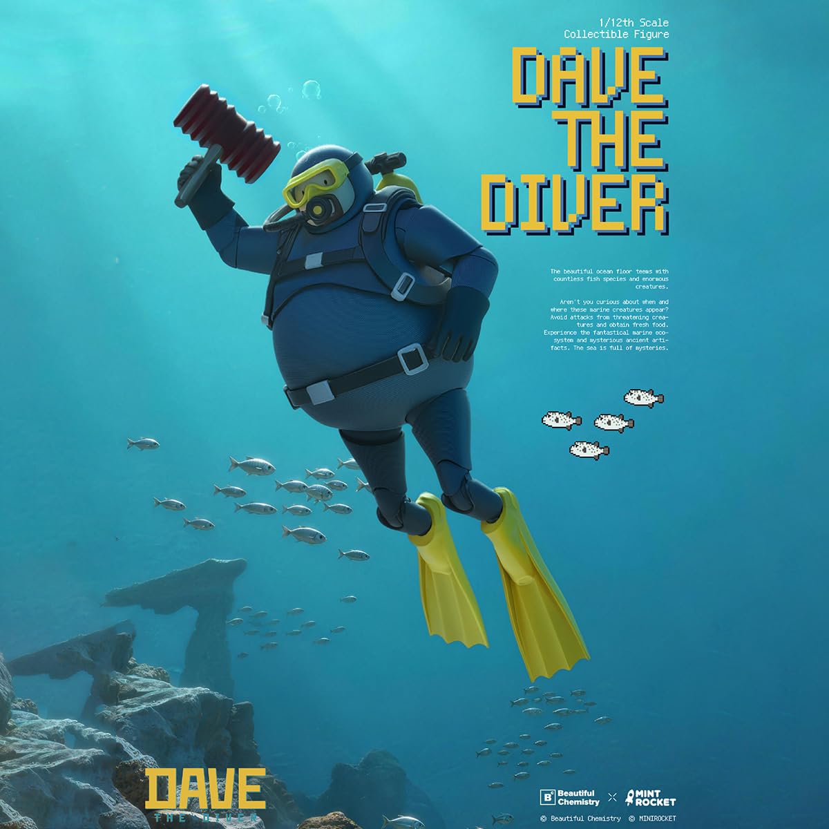 HIPLAY Beautiful Chemistry Dave the Diver (BC202526) Kolekcjonerska Figurka Akcji w Skali 1/12
