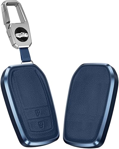Miniatura 9 de KUNIO Funda protectora para llavero de automóvil para Toyota Camry RAV4 Corolla Funda protectora de cuero Metal
