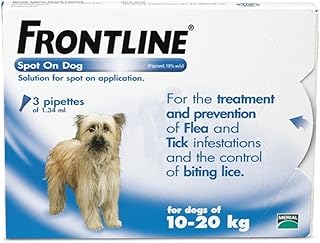 Frontline Spot On Flea Treatment For Dogs 10-20kg 3 pipettes, Flea And Tick Treatment For Dogs, Frontline Flea Treatment For Dogs, Frontline Spot On For Dogs, Frontline For Dogs