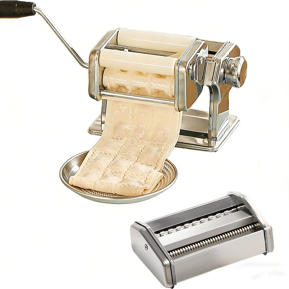 Juego de accesorios para hacer raviolis, herramienta de cocina de acero inoxidable para pasta, lasaña, espaguetis, albóndigas, cortador de masa