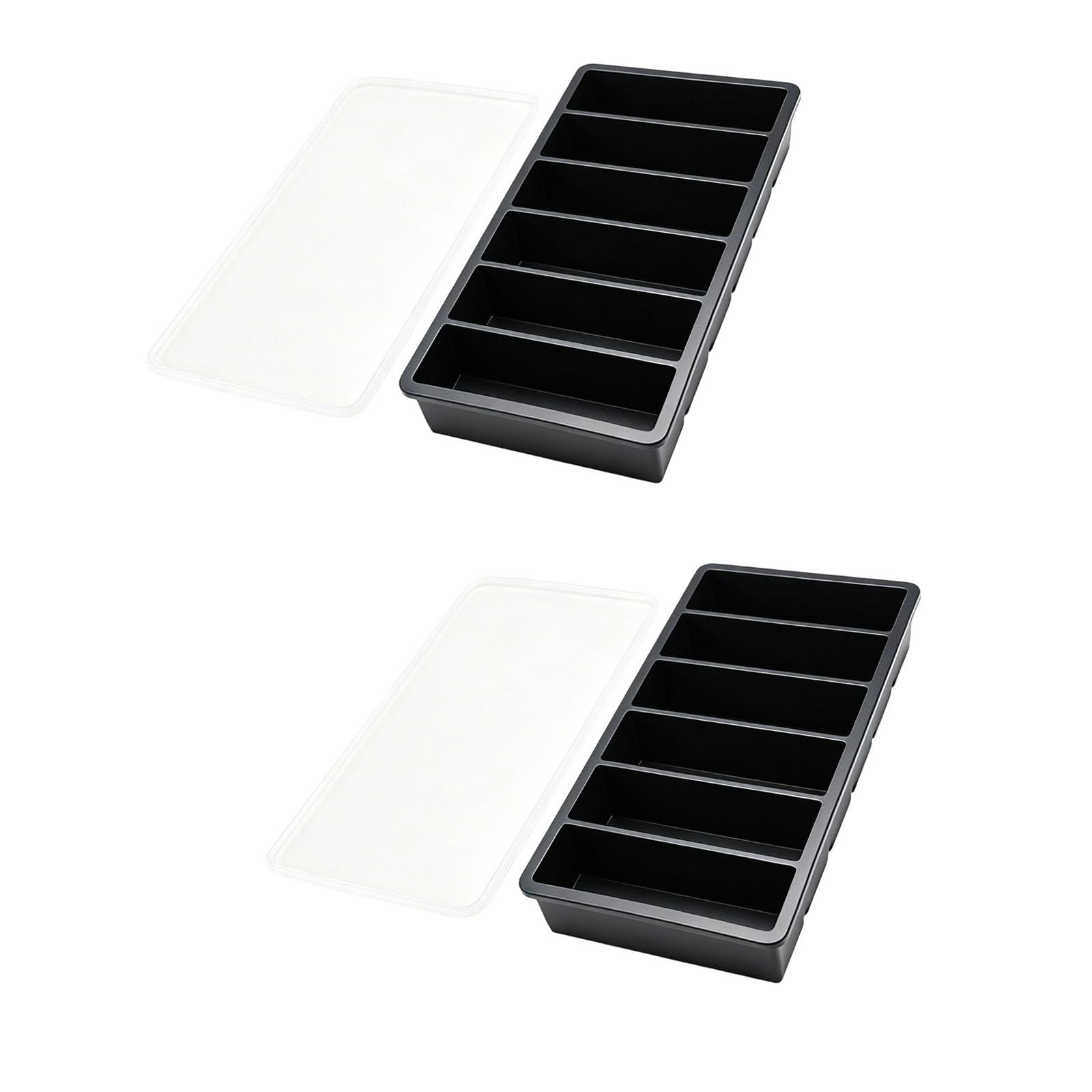 JUYAXIN 10 Slot Long Mold Crafted From Flexible Silicone Includes Protective Cover Prevents Freezer Odors Long Ice Molds