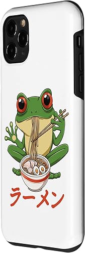 Miniatura 2 de iPhone 11 Pro Red Eyed Frog Eating Ramen Soup Design for a Frog Hunter Case