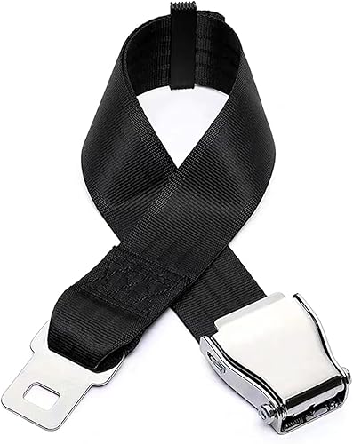 GKmow 1 PC Adjustable Airplane Seat Belt Extender, 39.4" Car Seat Connecting Line Extension for Most Cars and Airplanes (Black)