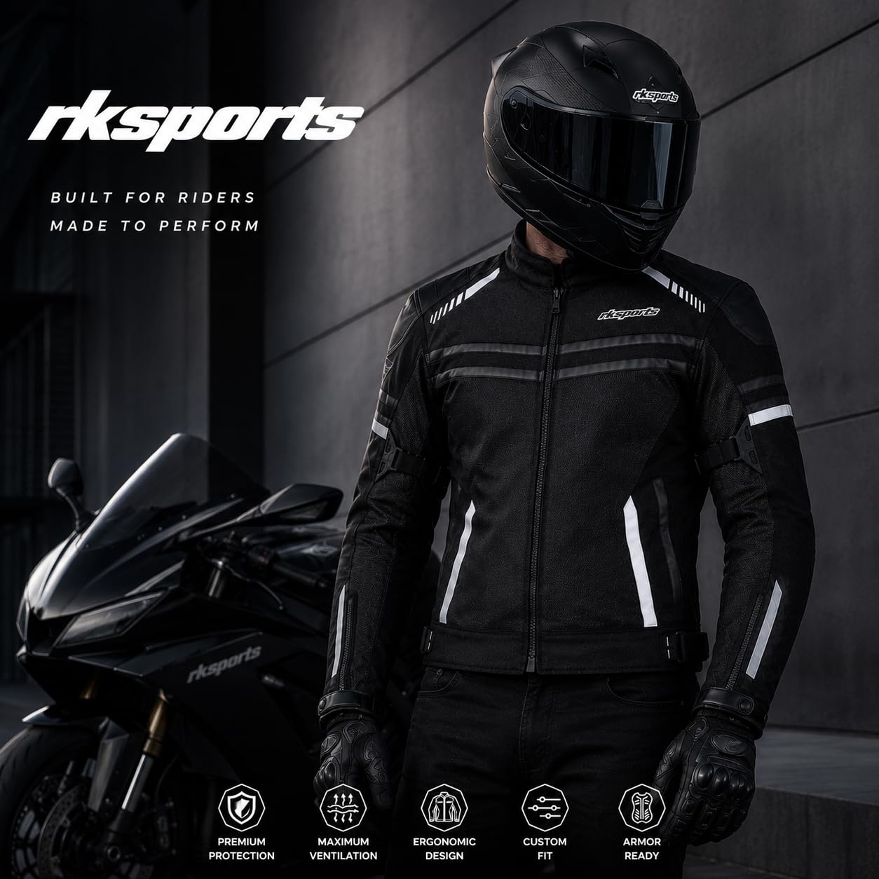 Mesh 1535 czarna kurtka motocyklowa opancerzona męska