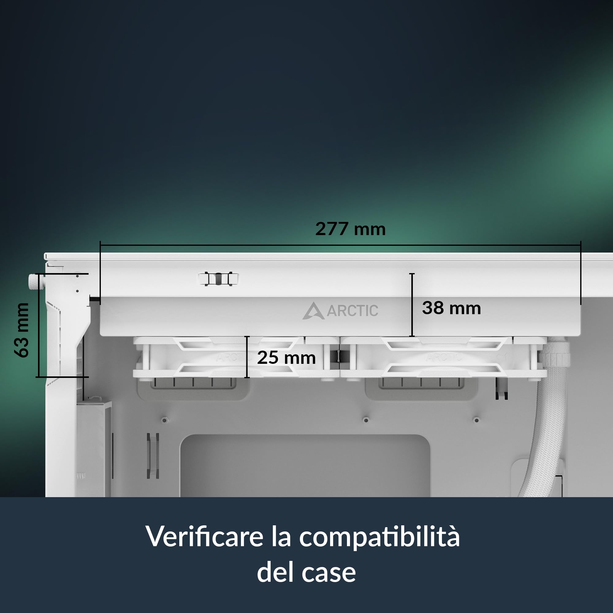 ARCTIC Liquid Freezer III Pro 240 A-RGB bianco - Dissipatore AIO CPU, 2 x 120 mm Raffreddamento a Liquido, Radiatore 38 mm, Pompa PWM, Ventola VRM, AM5/AM4, Intel LGA1851/1700 Telaio di Contatto -
