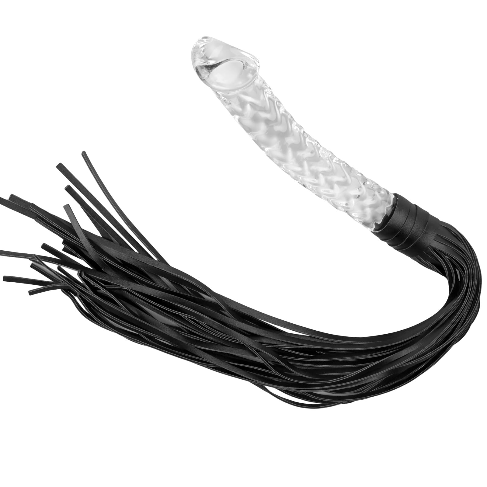 SXOVO Latigo Juguetes Eróticos para Pareja Sexuales - Fusta y Latigo Sexuales con Dildo Vidrio, Fusta Eróticos para Azotaina Masturbación Vaginal Masaje Próstata, BDSM Juguetes sexuales Mujer Hombre