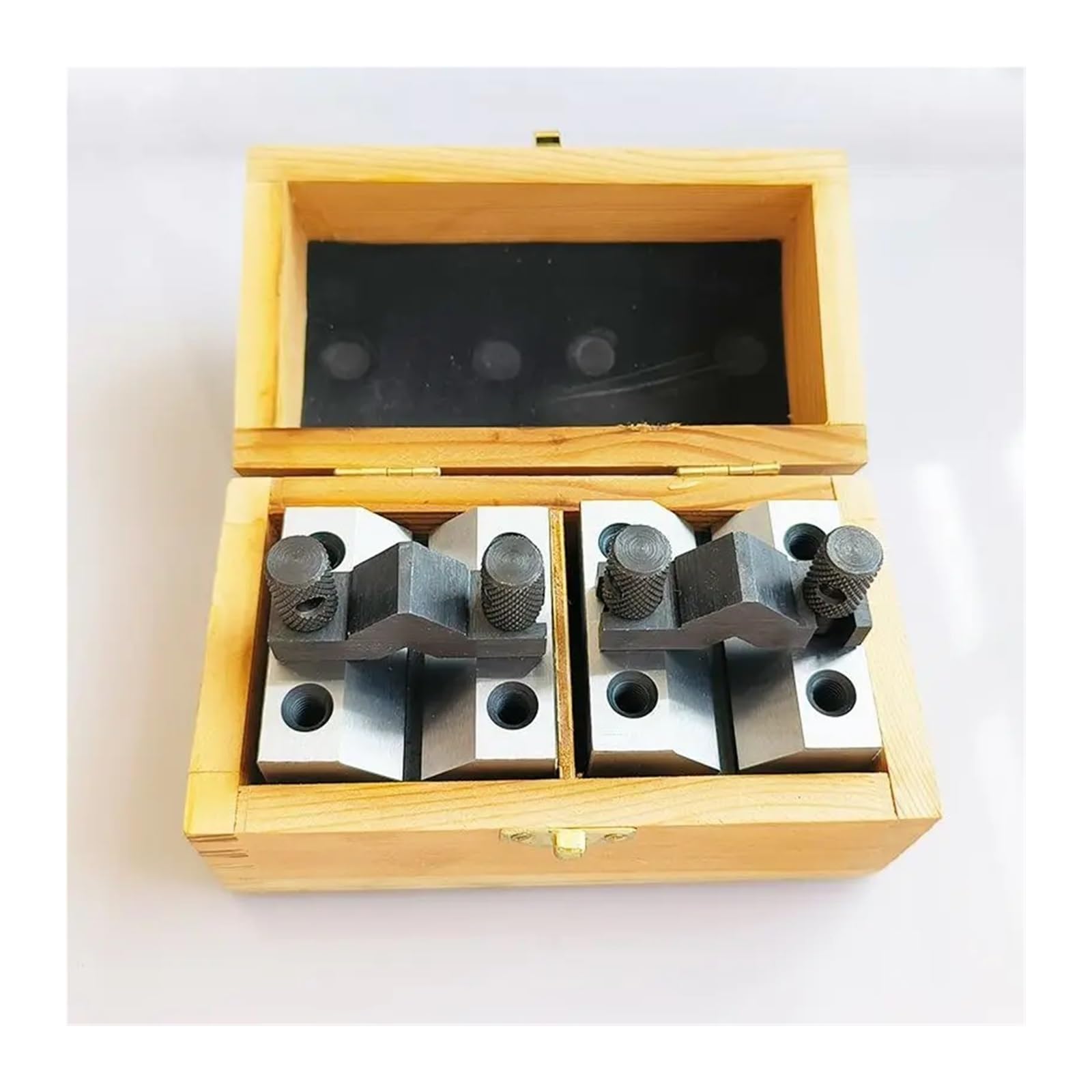 Produkty Kalibracyjne Para uziemień bloku V z zestawem zacisków Precyzyjnie dopasowana para Precyzyjny miernik 90° dla mechanika Wielozadaniowy pomiarowy(35x35x30 2pcs)