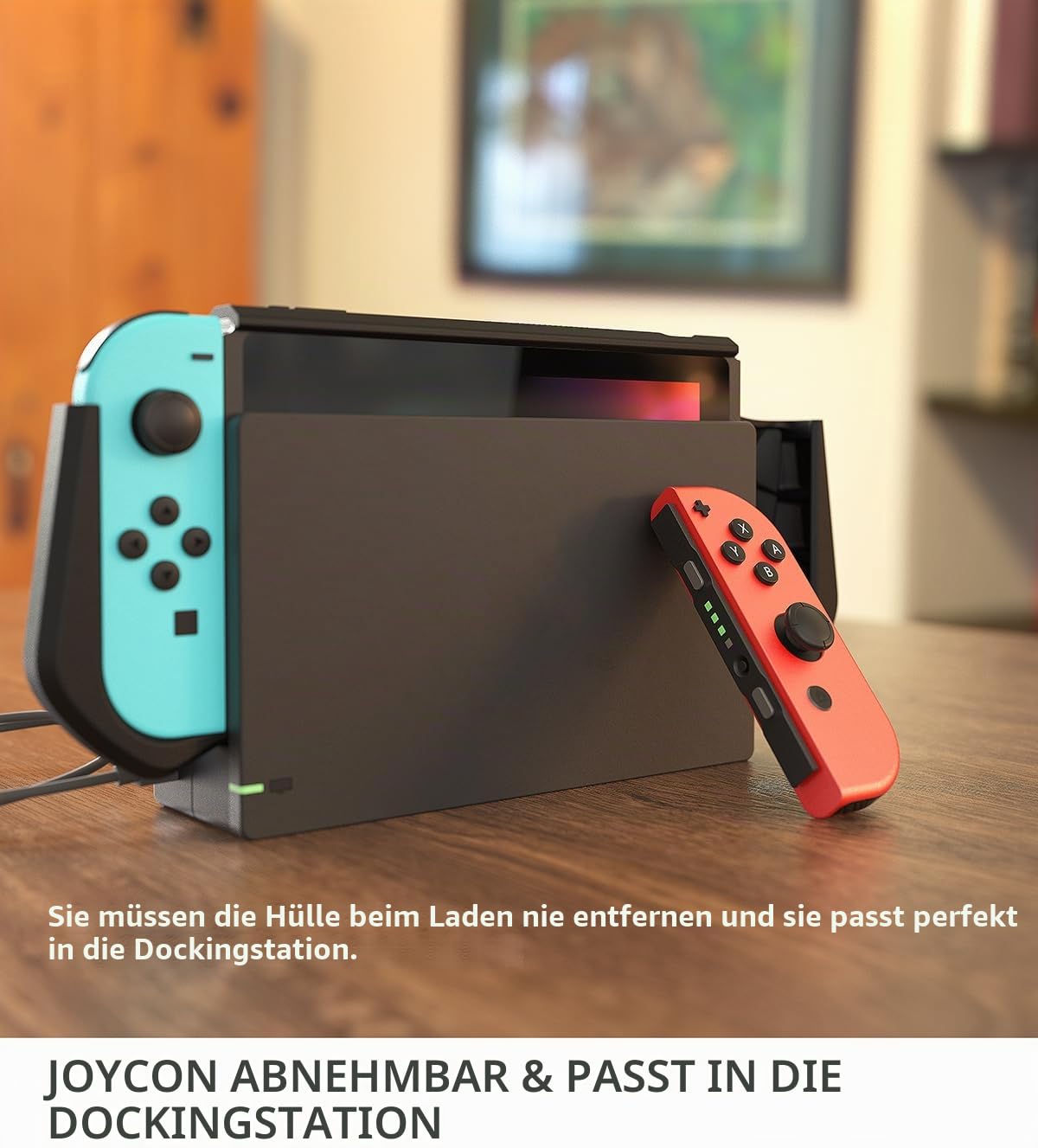 mumba Hülle für Nintendo Switch Robuste Schutzhülle Hybrid TPU Griff Case Cover [Blade Series] Kompatibel mit Nintendo Switch Konsole und Joy-Con Controller (Schwarz), Schwarz