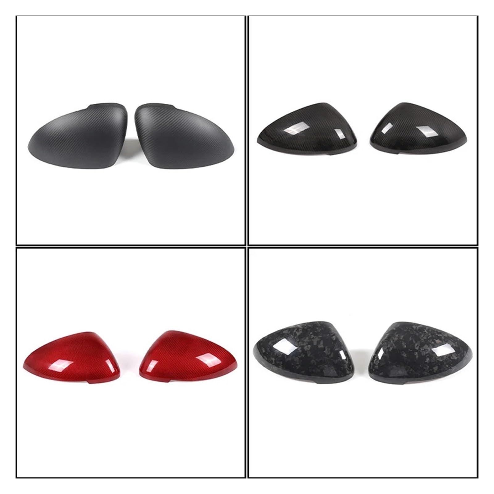 Carbon Fiber Outside Rearview Mirror Protective Cover Sticker Compatible for Porsche Macan 2011-2021 Car Exterior Accessories Red — view 4