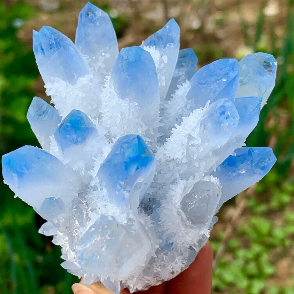 Blue Phantom Quartz Crystal Cluster ore Sample Ornaments (Size : 200-250g)