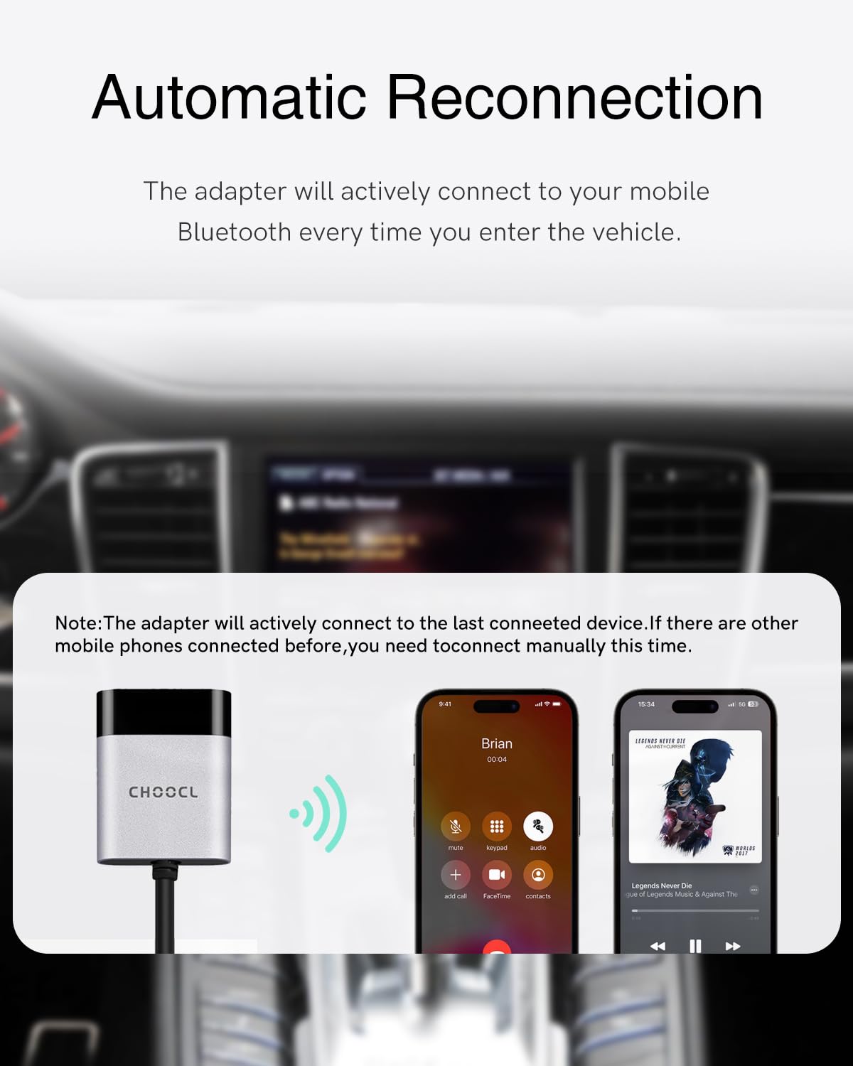 Adaptador Bluetooth para Coche con Cable iPod+USB Y Compatible con el Sistema Porsche PCM3.0. Adaptador Bluetooth para música en el Coche con transmisión de Audio de Alta definición