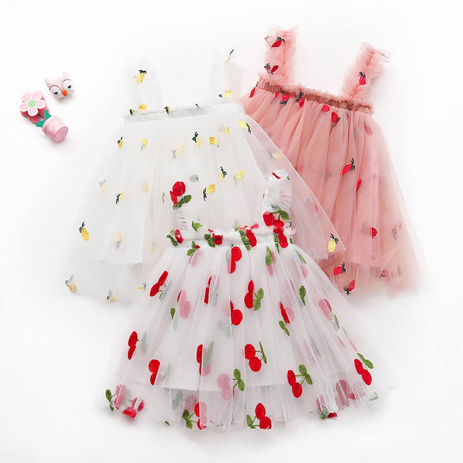 amropi Abito da Bambina Senza Maniche Tulle Confezione da 3 Vestito da Tutu per Bimba 0-3 Anni