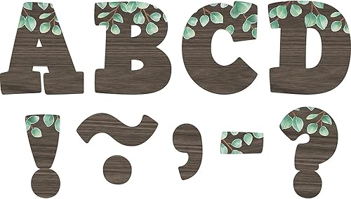 Teacher Created Resources Letras magnéticas de bloque de eucalipto de 3 pulgadas