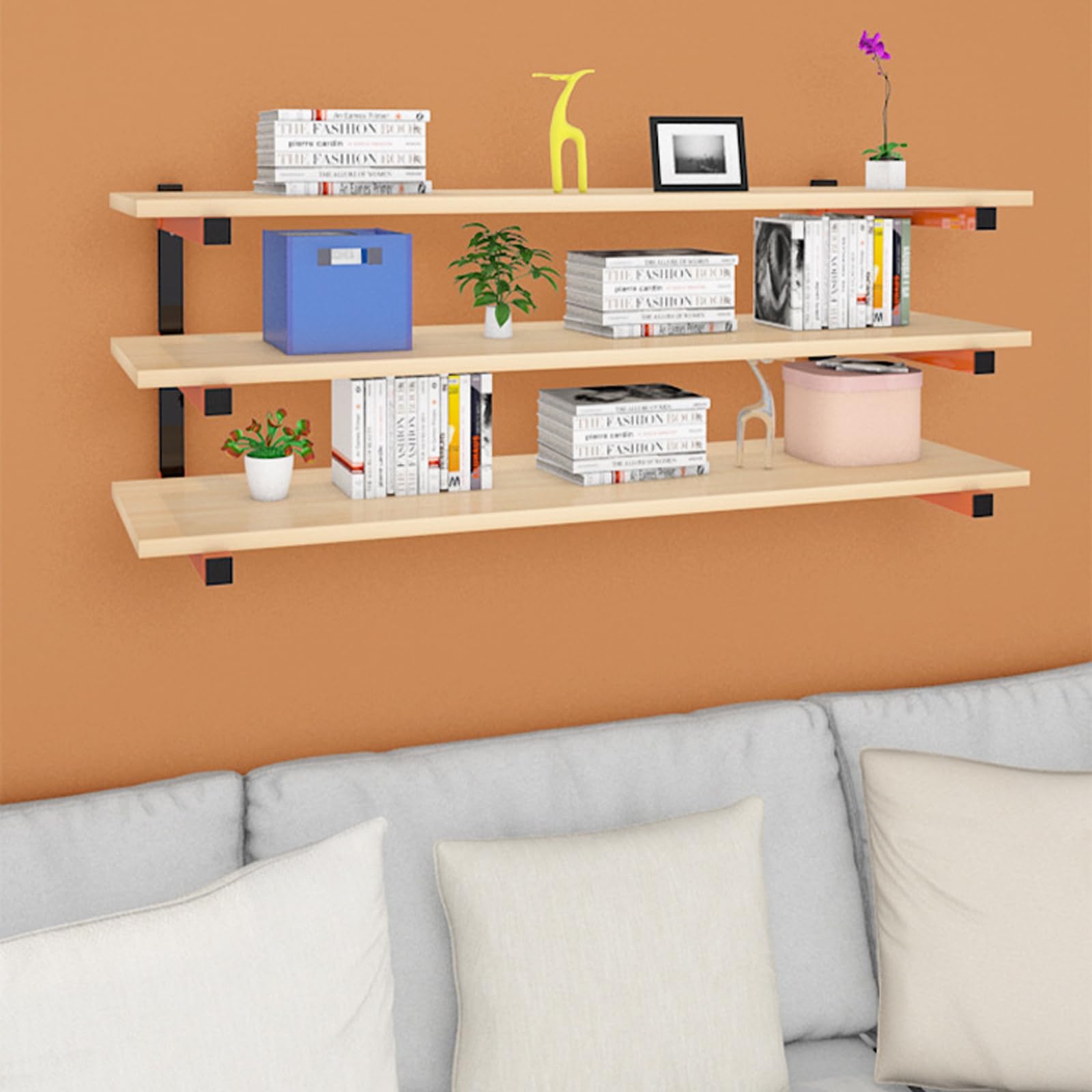 Kragarmregal, 2 Stück Holzlagerungs-Metallregal Holzregal mit 3 Ebenen Wandregal Garage Werkzeug Wandhalterung Snowboard Storage Wandmontiertes Rack für Leiter Fahrrädern Holzlager