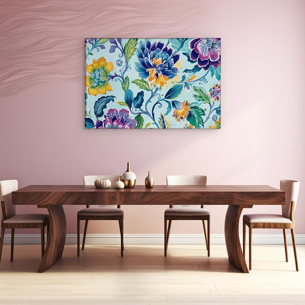 Canvas for Living room. Blooming Awakenings: Spring's Vitality Unfolds in Watercolor Whimsy, 27 x 18 inch Canvas Wall Art - Contemporary Masterpieces - Modern Home Decor - 69x46 cm (27x18 inch)