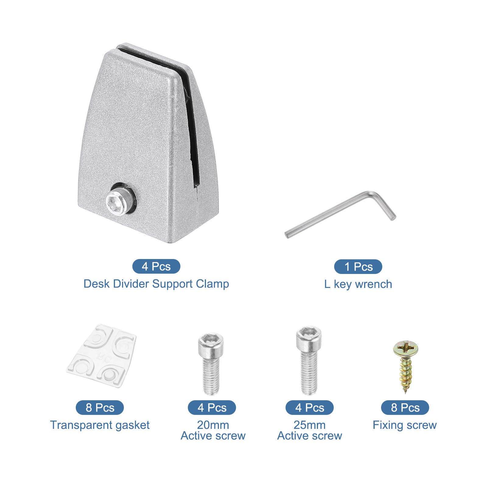 PATIKIL 1.7x1.3x2.4" Desk Divider Support Clamp - Image 3