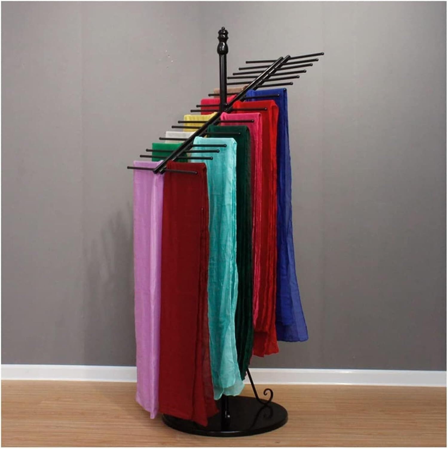 Cintre sur pied ELzEy noir 50x150cm avec support pantalon suspendu