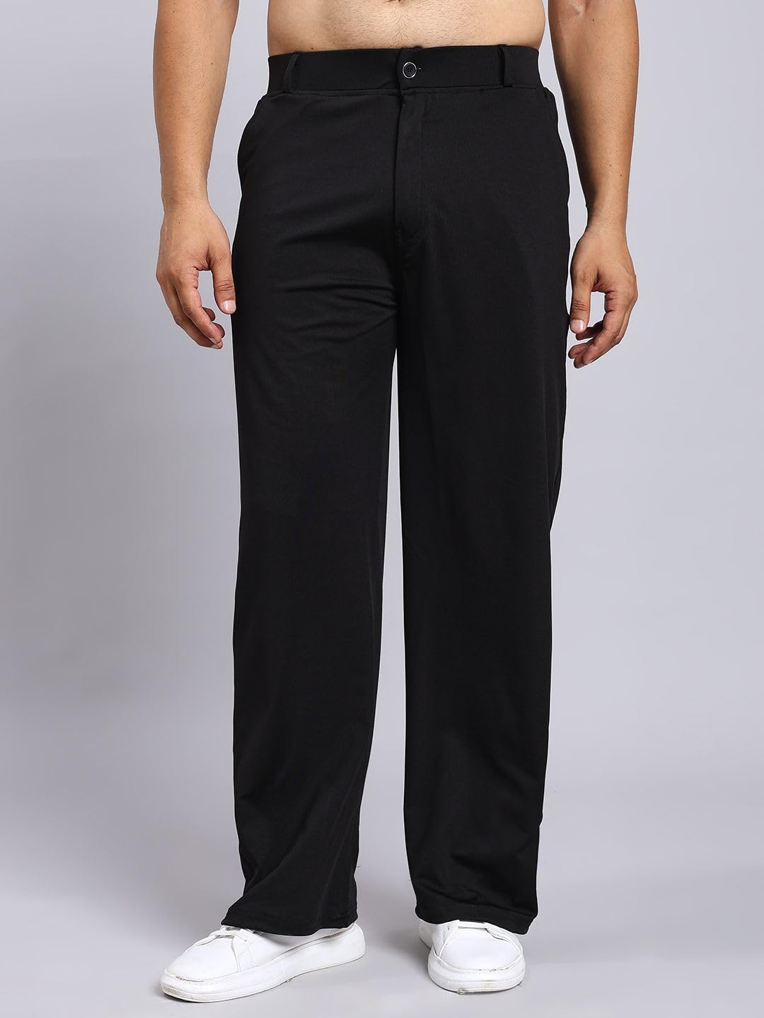 veltick Loose Fit Mid-Rise Black Men Lycra Blend Trousers-picture-15