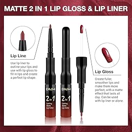 evpct 1Pcs Dark Oxblood Red Matte Lip Liner and Liquid Lipstick Stain Makeup Set for women, Red Long Lasting Smudge Proof Lipstick labiales matte mate larga duracion listip 24 hours originales, 30