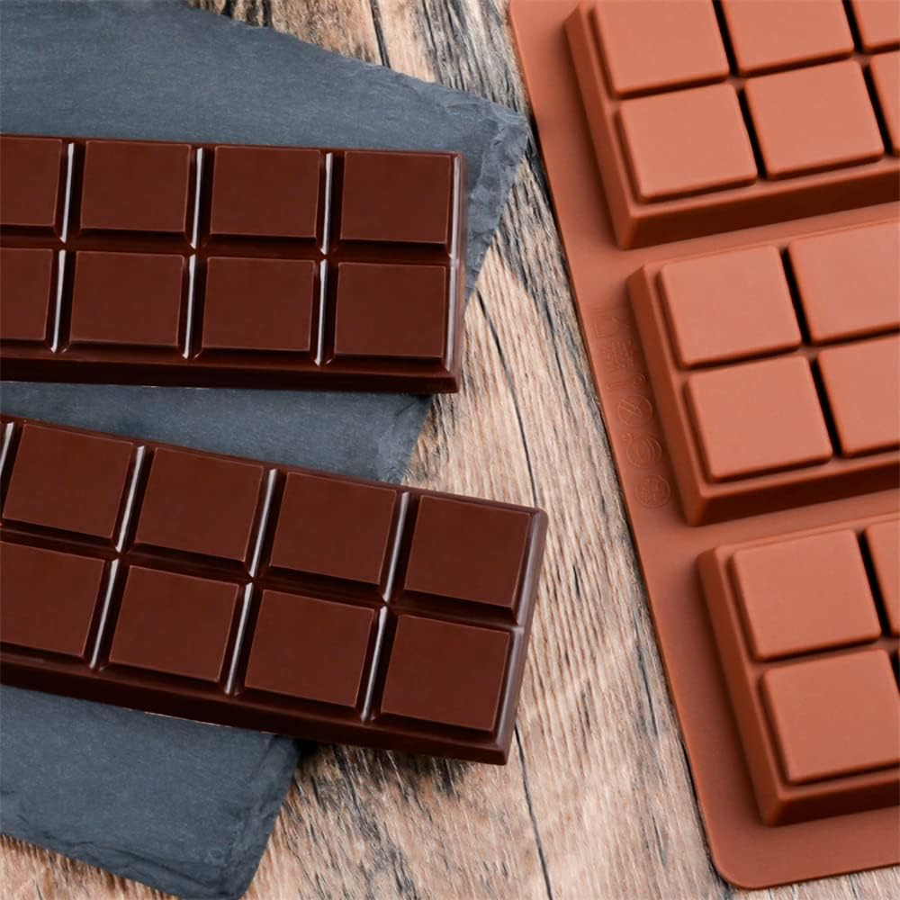 Fimary Chocolate Molds, Rectangle Chocolate Bar Sweet Molds Silicone Bakeware Wax Melt Molds, Pack of 1