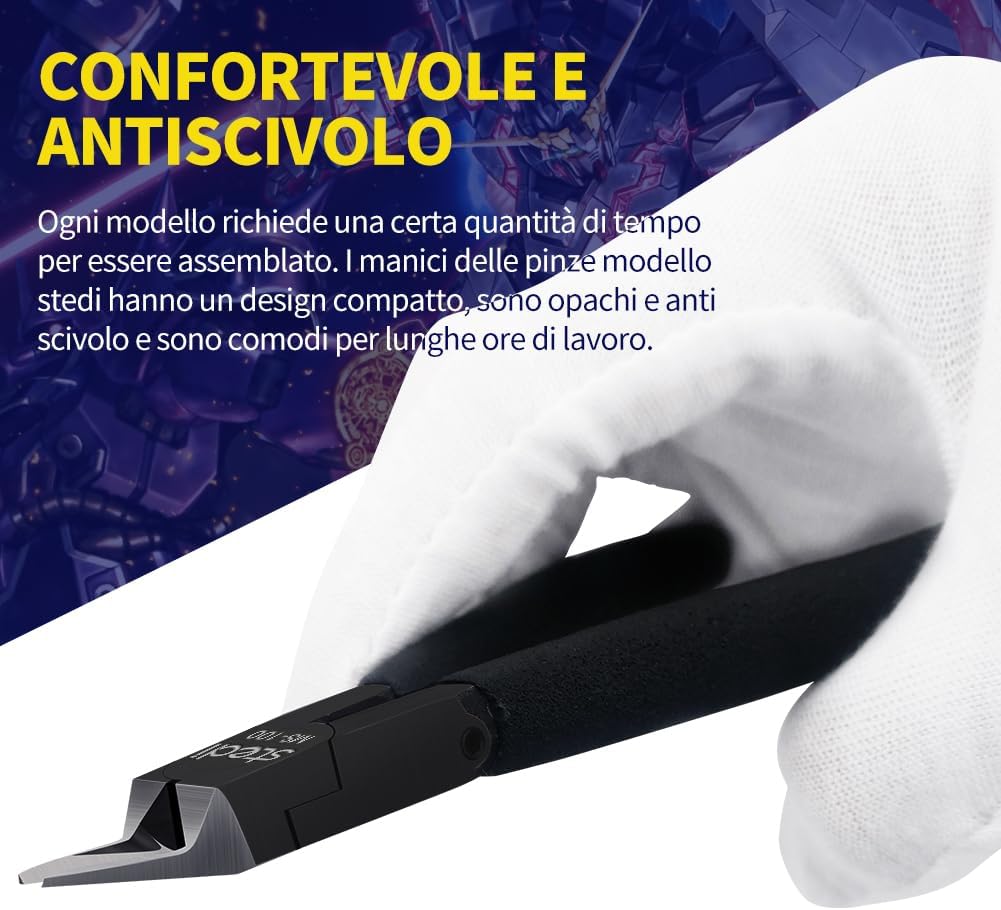 stedi 4.7-inch Model Nipper, with Sharp Thin Blade and Blade Case Plastic Model Tools, Sprue Cutter for Gundam Building Repairing and Fixing, Black