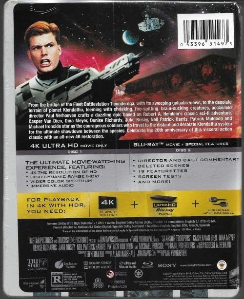 Starship Troopers Steelbook [4K UHD + Blu-ray + Digital] [2017]